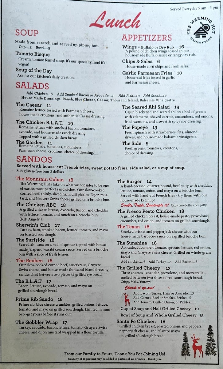 The Warming Hut Menu - Image 2