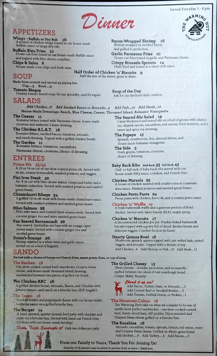The Warming Hut Menu - Image 4