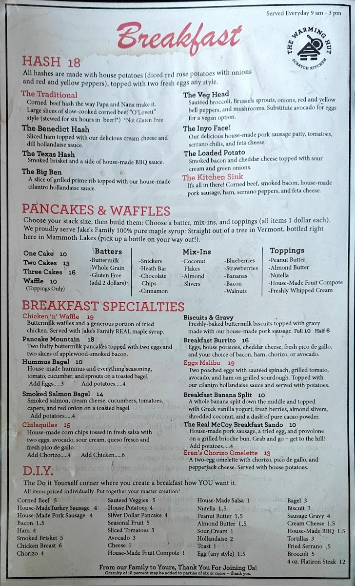 The Warming Hut Menu - Image 5